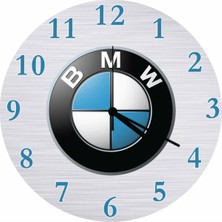 Art Hediye Bmw Logolu En Çok Satılan Çap 30CM Sessiz Akar Bombeli Gerçek Cam Duvar Saati
