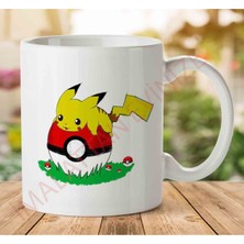 Art Hediye 1-1751 Pokemon Pikachu On Holiday Iki Tarafı Baskılı Kupa Bardak