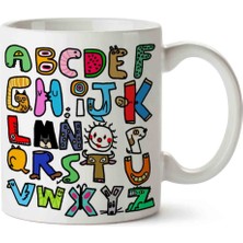 Alfabe Harfler Alphabetter Iki Tarafı Baskılı Kupa Bardak