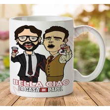 1-1103 La Casa De Papel - Bella Ciao Iki Tarafı Baskılı Kupa Bardak