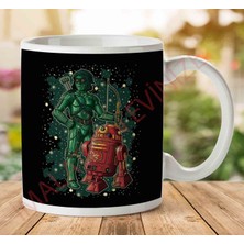 Art Hediye 1-2051 Star Wars Flash R2D2 And Green Arrow C3PO Iki Tarafı Baskılı Kupa Bardak