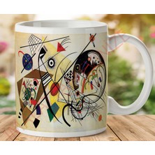 1-258 Kandinsky Transverse Line Iki Tarafı Baskılı Kupa Bardak