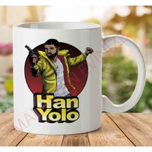 Art Hediye 1-1438 Han Yolo Drake Star Wars Iki Tarafı Baskılı Kupa Bardak