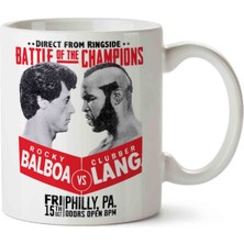 Art Hediye Rocky Balboa ve Clubber Lang Iki Tarafı Baskılı Kupa Bardak