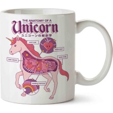 Art Hediye Unicorn Anatomy 2 Iki Tarafı Baskılı Kupa Bardak