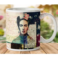 1-161 Frida Kahlo Mektuplar Iki Tarafı Baskılı Kupa Bardak