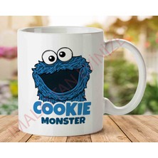 Cookie Monster Kurabiye Iki Tarafı Baskılı Kupa Bardak