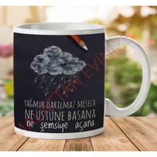 Art Hediye Yağmur Darılmaz Iki Tarafı Baskılı Kupa Bardak