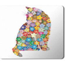 Art Hediye Kedi Çiçek Çiçekler Içinde Kedi Baskılı Mouse Pad Mousepad