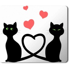Art Hediye Kedi Seni Seviyorum Love Baskılı Mouse Pad Mousepad