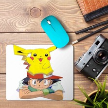 Art Hediye Ash Pokemon Pikachu Baskılı Mouse Pad Mousepad