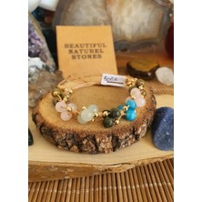 NBS Beautiful Naturel Stones Boğa Burcu Doğal Taş Bileklik ( Unakit , Yeşim ,pembe Kuvars , Aventurin ) 6 mm El Örmesi