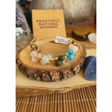 NBS Beautiful Naturel Stones Boğa Burcu Doğal Taş Bileklik ( Unakit , Yeşim ,pembe Kuvars , Aventurin ) 6 mm El Örmesi