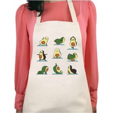 Art Hediye Avakado Baskılı Su Itici Özellikli Mutfak Önlüğü