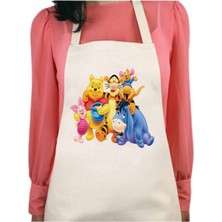 Art Hediye Winnie The Pooh Kalıcı Baskılı Yıkanabilir Su itici Özellikli Mutfak Önlüğü