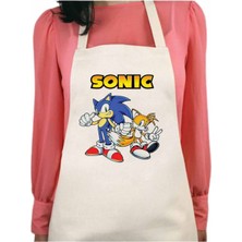 Art Hediye Sonic The Hedgehog Kalıcı Baskılı Yıkanabilir Su itici Özellikli Mutfak Önlüğü