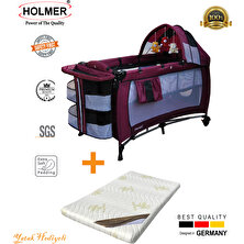 Holmer Maxi Comfort Eurostyle Oyun Parkı 60 x 120 cm Mürdüm+Aloevera Yatak