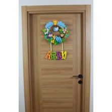 Renkli Hayallerim Aren Isimli Safari Bebek ve Hastane Odası Kapı Süsü