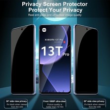 MTK Moveteck Xiaomi Mi 13T Pro Ekran Koruyucu Hayalet Cam 5d Parlak Privacy Kırılmaz Ekran Camı Gizli Görünmez