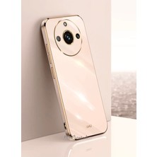 MTK Moveteck Realme 11 Pro Kılıf Kamera Korumalı Parlak Gold Altın Renk Işleme Kenarlı Yumuşak Silikon Ince Lüks Kapak