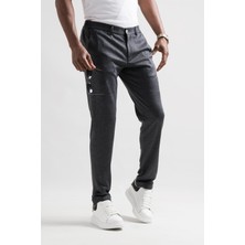 Akçaylar Slimfit Beli Lastikli Çizgili Duble Paça Kışlık Kumaş Erkek Jogger Pantolon