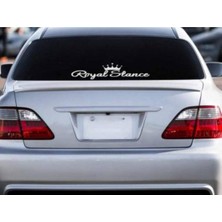 Royal Stance Oto Arka Cam Yazı Sticker Beyaz 40*10 cm