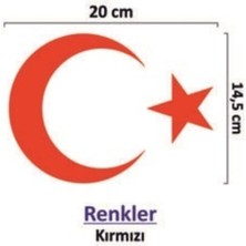 CLK Auto Ay Yıldız Sticker Kırmızı 20 cm