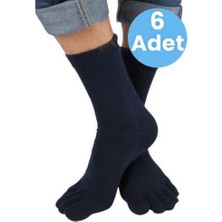 Erkek 6'lı  Bambu Parmak Çorap 36-44 Numara