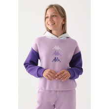 Kappa Lila Garnili Kol Detaylı Kapüşonlu Kız Çocuk Sweatshirt