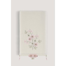 Arliva Home Asu Kadıfe Nakıslı Çeyız Havlusu Krem 50X85