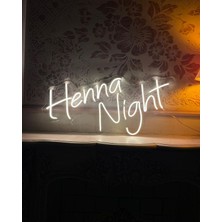 Henna Night Yazılı Neon LED Işıklı Organizasyon Duvar Dekorasyon ÜRÜNÜ(78X79 Cm)