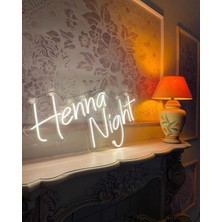 Henna Night Yazılı Neon LED Işıklı Organizasyon Duvar Dekorasyon ÜRÜNÜ(78X79 Cm)