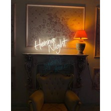 Henna Night Yazılı Neon LED Işıklı Organizasyon Duvar Dekorasyon ÜRÜNÜ(78X79 Cm)