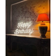 Happy Birthday Yazılı Neon LED Işıklı Organizasyon Duvar Dekorasyon ÜRÜNÜ(78X79 Cm)