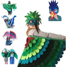 Shenzhen Xin Xin Owl Peacock Çocuk Cosplay Kostüm - Yeşil (Yurt Dışından)