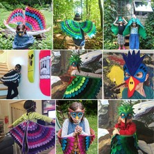 Shenzhen Xin Xin Owl Peacock Çocuk Cosplay Kostüm - Yeşil (Yurt Dışından)