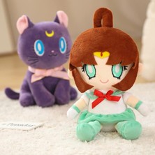 Runjing Ay Kedi Peluş Bebek Luna Plushie Dolması Hayvan Oyuncak Figürleri Ev Dekor Doğum Günü Hediyesi 10IN (Mor) (Yurt Dışından)