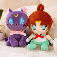 Runjing Ay Kedi Peluş Bebek Luna Plushie Dolması Hayvan Oyuncak Figürleri Ev Dekor Doğum Günü Hediyesi 10IN (Mor) (Yurt Dışından)