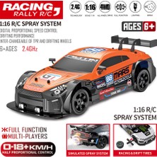 Runjing 2.4g Drift Rc Araba 4WD Yüksek Hızlı Rc Drift Araba Oyuncak Uzaktan Kumanda Model Araç Araba Rc Araç Oyuncak Işık ve Sprey ile Çocuk Için (Yurt Dışından)