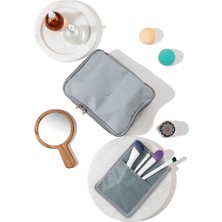 Pharma Acqua Gri - 4 Bölmeli Makyaj Çantası | Bakım Seyahat Makyaj Kozmetik Organizer Çanta