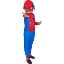 Spiderman Kostümü Örümcek Adam Maskeli Çocuk Kostümü