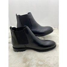 Çiğdem Kundura Çiğdem Gerçek Deri Yanları Lastikli Siyah Erkek Bot  - Siyah - 43 - ST00928-SİYAH-43