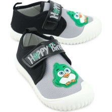 Gezer Yazlık Erkek Çocuk Keten Happy Bird Cırt Cırtlı Ayarlanabilir Ayakkabı