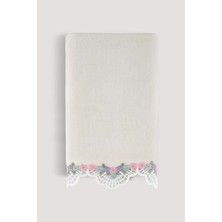 Arliva Home Sıla Kadıfe Nakıslı Çeyız Havlusu Krem 50X85