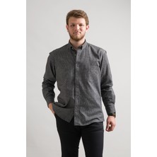 Akçaylar Rahat Kesim Cepli Yaka Düğmeli Bitik Kareli Kışlık Kumaş Erkek Gömlek