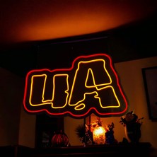 Galatasaray Ultra Aslan Ua Yazılı Neon LED Işıklı Organizasyon Duvar Dekorasyon ÜRÜNÜ(69X45 Cm)