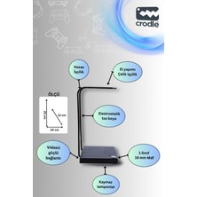 Crodle Mat Siyah Kaymaz Siyah Tabanlı Askı Aparatlı Stant Kulaküstü Gaming Oyuncu Kulaklık Tutucu Standı
