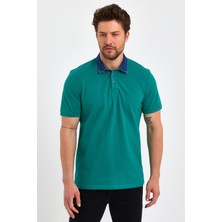 Uomo Park 2134 Kot Yaka Düğmeli , Premium Kısa Kollu T-Shirt