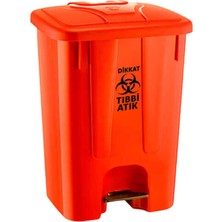 Ceymop Cey Professional Tıbbi Atık Kapı Önü Turuncu Pedallı Çöp Kovası 85 Lt