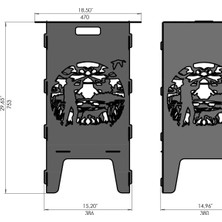 Arvallı Uzun Tip Ateş Çukuru ve Mangal Avcı Desenli Portatif